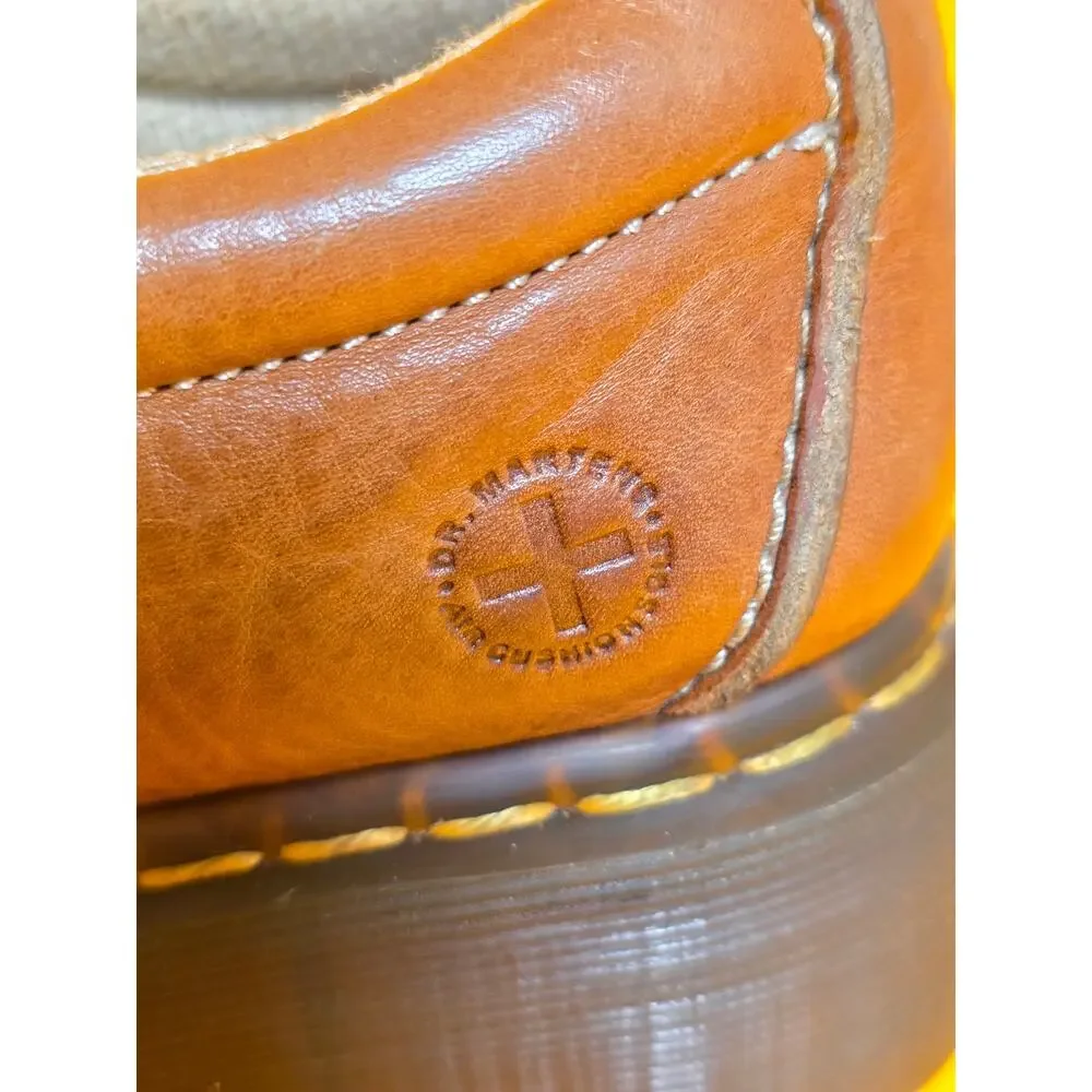 Vintage Dr Martens 12280 Daisy Splat Light Brown Chunky Platform Oxfords US9 Y2K